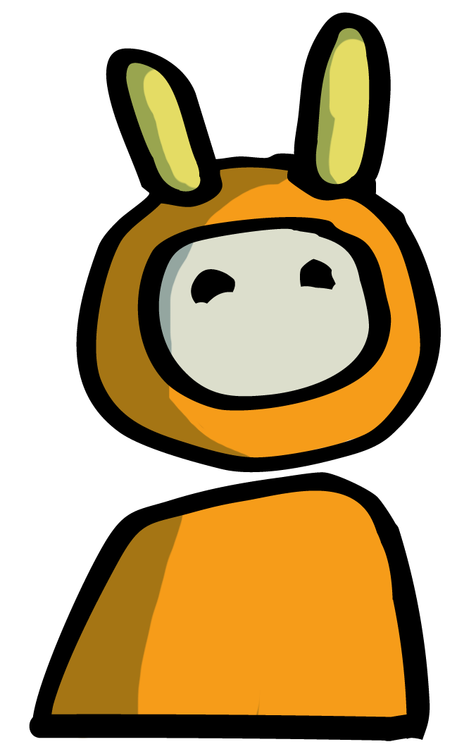 Drawing of Tappet, a longtime Steam store mascot. Tappet is an orange figure with a white mouthless face and bunny-like yellow ears